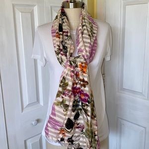 Banana Republic Pink floral silk scarf